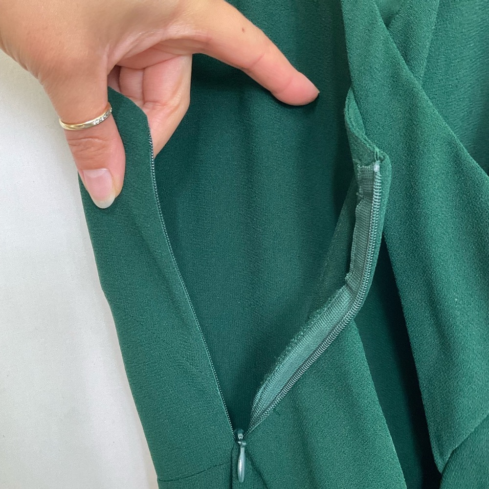 NEW Zara Green Open Back Side Zip Sleeveless Wide Leg Jumpsuit Size S - Picture 9 of 17